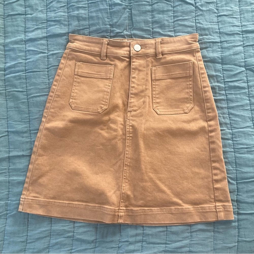 Everlane brown denim skirt